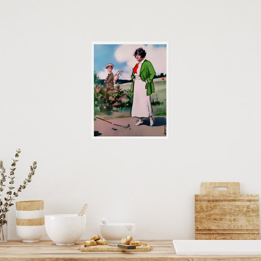  1913 Woman Golfer Print (Keuken)