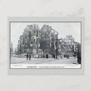 1914 Antwerpse bomhoek Volkstraat Briefkaart