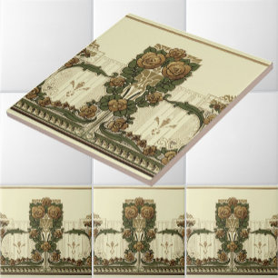 1914 Art Nouveau stijl Roos Struik Tegeltje