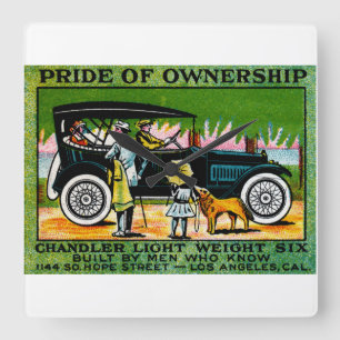 1914 Chandler Automobile Poster Vierkante Klok
