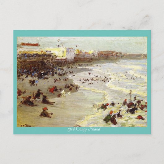 "1914 Coney Island, door EH Potthast" Briefkaart (Voorkant)