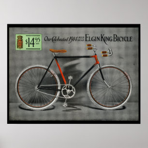 1914  Elgin King-fiets en kunstwerk Poster