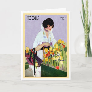 1914!!! "FRANSE TULPEN TUIN" VINTAGE GROET KAART