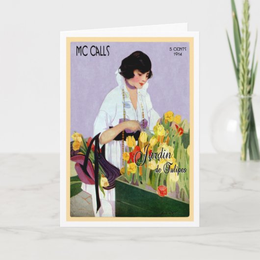 1914!! "FRANSE TULPENTUIN" GROET KAART (Voorkant)