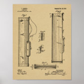 1914 Golf Caddy Club Bag Design Patent Art Print (Voorkant)
