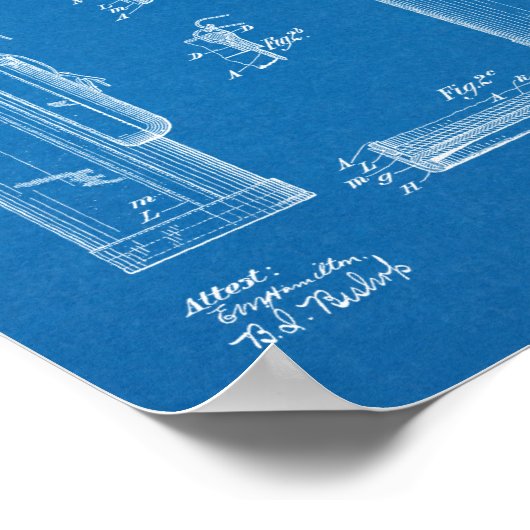 1914 Golf Caddy Club Bag Design Patent Art Print (Hoek)