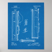 1914 Golf Caddy Club Bag Design Patent Art Print (Voorkant)