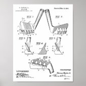  1914 Golf Club Design Patent Art Print (Voorkant)