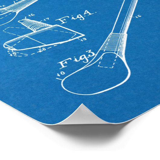 1914 Golf Club Driver Design Patent Art Print (Hoek)