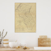 1914 Kaart van Fauquier County, Virginia Poster (Keuken)