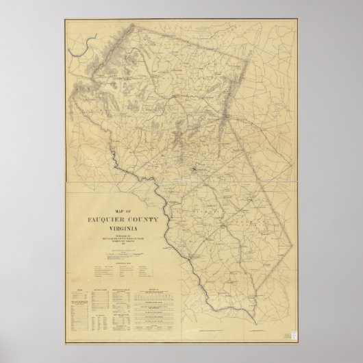 1914 Kaart van Fauquier County, Virginia Poster (Voorkant)