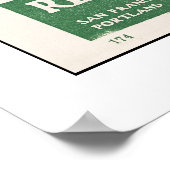 1914 Kaart van het meer van Tahoe Poster (Hoek)