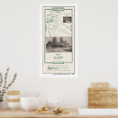 1914 Kaart van het Tahoe-gebied Poster (Keuken)