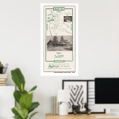 1914 Kaart van het Tahoe-gebied Poster (Thuiskantoor)