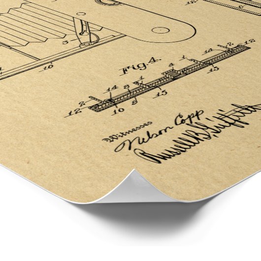 1914 Kunsttekenafdrukken voor camera-opvouwcamera Poster (Hoek)