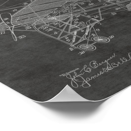 1914  kunsttekening van vliegtuigpatenten poster (Hoek)