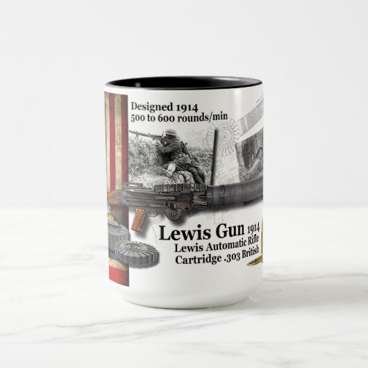 1914 Lewis Pistool Coffee Mok (Midden)