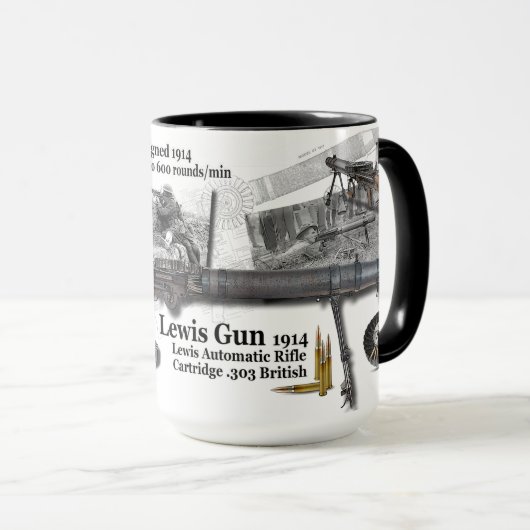 1914 Lewis Pistool Coffee Mok (Voorkant rechts)