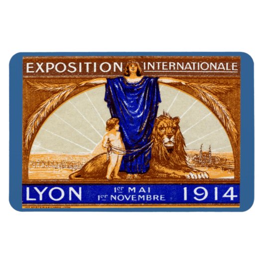 1914 Lyon International Expo Poster Magneet (Horizontaal)