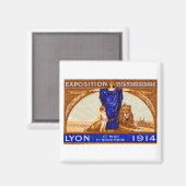 1914 Lyon International Expo Poster Magneet (Voorkant / Achterkant)