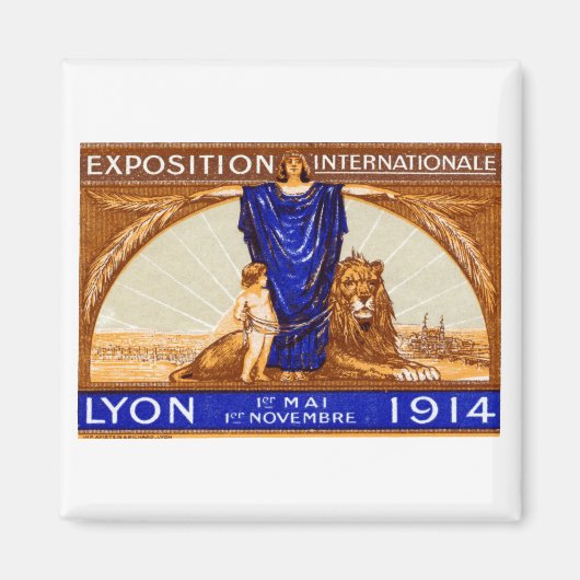 1914 Lyon International Expo Poster Magneet (Voorkant)