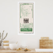 1914 Map, Pebble Beach, 17 mijl drive, Carmel Poster (Keuken)