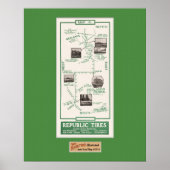 1914 Map, Redlands to Perris Poster (Voorkant)