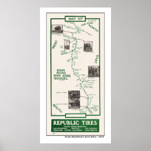 1914 Map, San Jose aan Soquel Poster