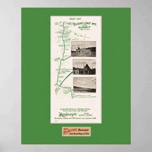 1914 Map, Sugar Loaf Mt to Hot Creek Range Poster (Voorkant)