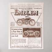 1914 Motorrijwiel Emblem en Pope Poster (Voorkant)