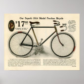 1914  naaigarij Peerless Bicycle & Art Poster (Voorkant)