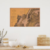 1914 New York Upper Harbour Nautical Chart Poster (Keuken)