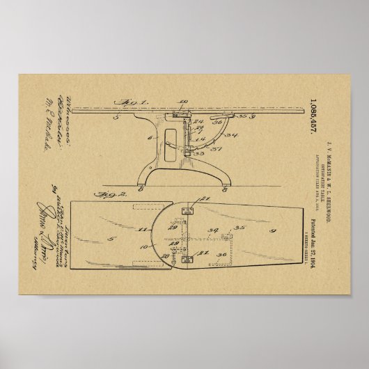 1914  Osteopathisch Tafelmodel Kunst Poster (Voorkant)