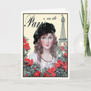 1914! "PARIS IN THE SUMMER" CUSTOM FRENCH GREETING KAART