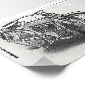 1914 The Flying Merkel Firefighter Motorcycle Post Poster (Hoek)