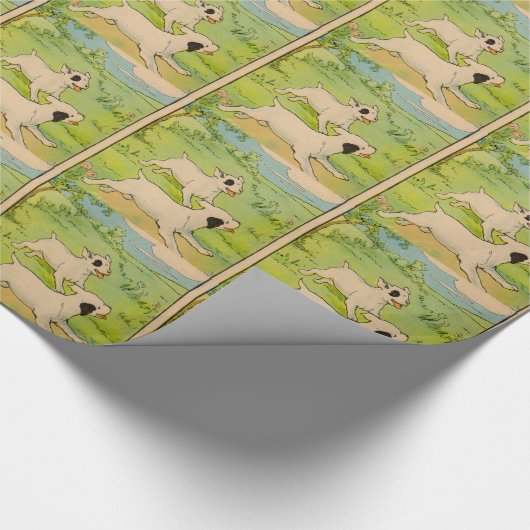 1914 twee honden die lopen cadeaupapier (Hoek)