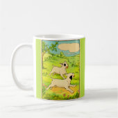 1914 twee honden die lopen koffiemok (Links)