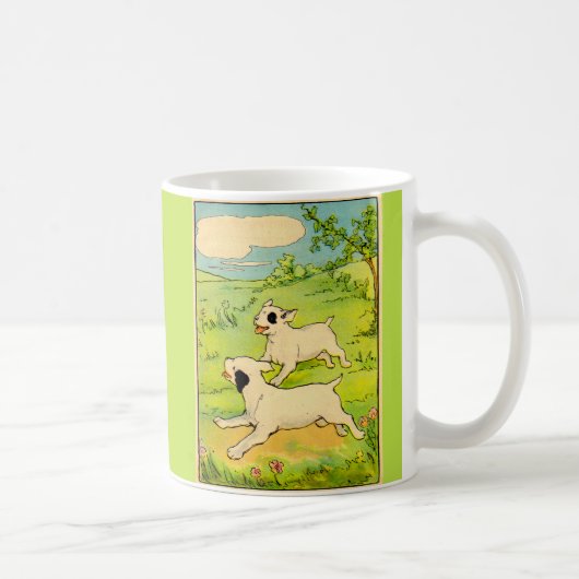 1914 twee honden die lopen koffiemok (Rechts)