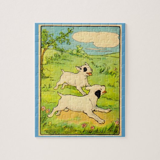 1914 twee honden die lopen legpuzzel (Verticaal)
