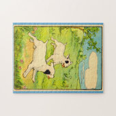 1914 twee honden die lopen legpuzzel (Horizontaal)
