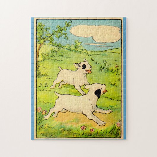 1914 twee honden die lopen legpuzzel (Verticaal)