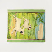 1914 twee honden die lopen wandkleed (Voorkant (horizontaal))