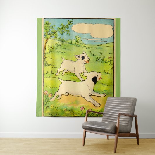 1914 twee honden die lopen wandkleed (In situ)