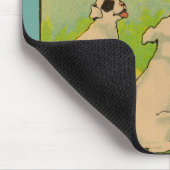 1914 twee honden en een kleine witte kat muismat (Hoek)