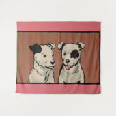 1914 twee honden foto van de illustratie van kinde wandkleed (Voorkant (horizontaal))