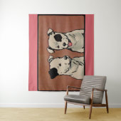 1914 twee honden foto van de illustratie van kinde wandkleed (In situ)