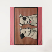 1914 twee honden foto van de illustratie van kinde wandkleed (Voorkant)