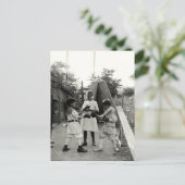 1915 Backyard Boxing Match Briefkaart (Staand voorkant)