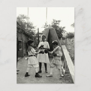 1915 Backyard Boxing Match Briefkaart