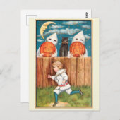 1915 Boy at Fence Halloween Briefkaart (Voorkant / Achterkant)